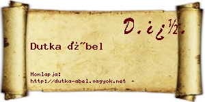 Dutka Ábel névjegykártya
